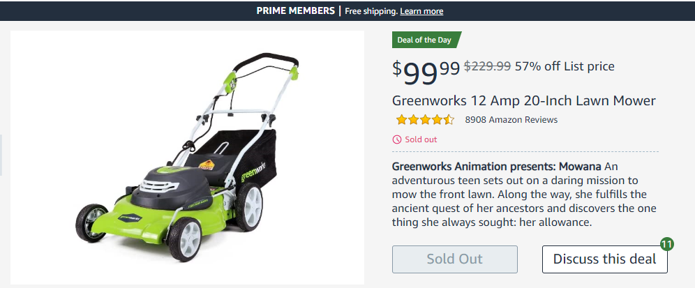 Greenworks Lawn Mower