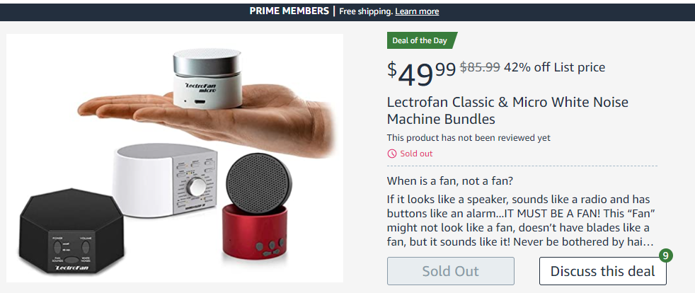 Lectrofan Classic & White Noise Machine