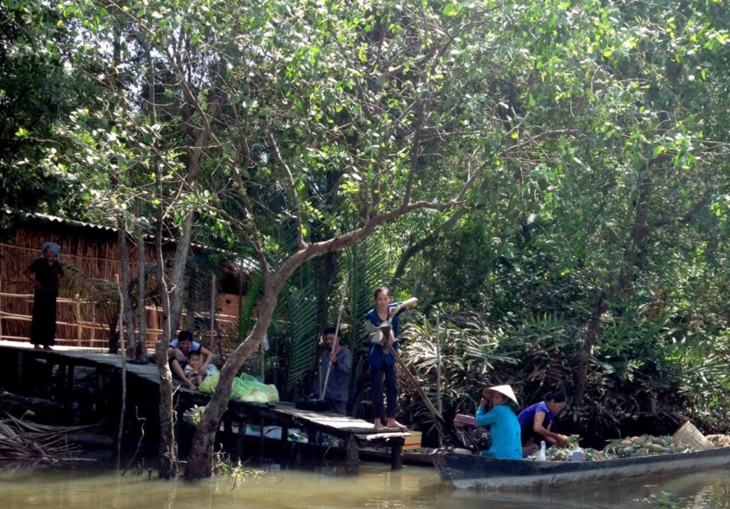 Floating shop on Mekong Delta